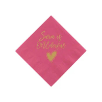Miss ONE-derful Birthday Personalized First Birthday Napkins Heart Birthday Napkins Happy Birthday Custom Foil Stamped Napkins