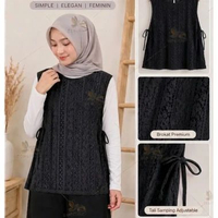 Outer wanita rompi wanita kekinian outfit gamis vest burkat malika premium standar jumbo XXL M/L PUT