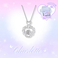 สร้อยคอเงินแท้ Charlotte  ส่งฟรี EMS ! (White) [B1-W]