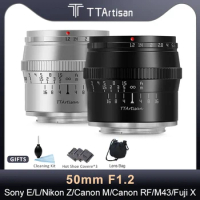 TTArtisan 50mm F1.2 APS-C Manual Focus Camera Lens for Canon EOS M Canon RF Nikon Z Sony E Fujifilm X Leica L Macro 4/3 Camera