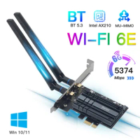 Intel AX210 PCI-e Wifi 6E Adapter AX210NGW Wireless Wlan Card Bluetooth 5.3 Tri-Band 2.4GHz/5GHz/6GHz MU-MIMO AX200NGW 802.11ax