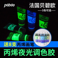 法國貝碧歐夜光調和液丙烯顏料媒介熒光調色膠diy手繪畫鞋紡織亮光增光劑不掉色防水染布丙烯畫專用染料畫畫