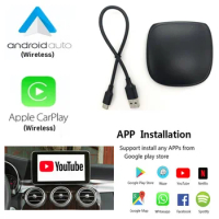 Auto Android Entertainment System Applepie Mini Wireless CarPlay Ai Box Qualcomm 4+64G Youtube Netfix Dual BT Wifi Plug and Play
