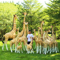 仿真假的動物長頸鹿雕塑大型擺件幼兒園林景觀玻璃鋼模型戶外裝飾