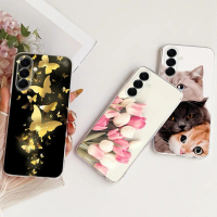 Sarung Lukisan TPU Silikon Kucing Bunga Elegan Baharu, Untuk Samsung Galaxy A57 5G, Sarung Telefon L