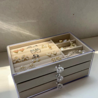 戒指盒 鑽戒盒 婚戒盒 壓克力多層抽屜式首飾盒年新款耳環項錬戒指防氧化飾品收納盒『WW0408』