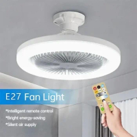 1pc LED Ceiling Fan with Light Room Decor Ceiling Fan Modern Remote Control Enclosed Low Profile Ceiling Fan with Light 3 Speed