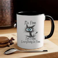 11oz Ceramic Coffee Mug, Poor Cat Coffee Mug, Cup Gift, Birthday Work Office  Tea Coffee Cups
