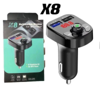 FM Transmitter Bluetooth Modulator Mobil Car Charger X8 + Mp3 Player + Aux + Saver + Tf Slot/ Fm Mod