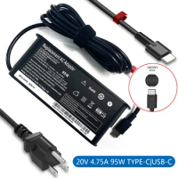 20V 4.75A 95W Type-C Laptop Ac Adapter Charger For Lenovo IdeaPad 5 Pro 16IHU6 5 15ITL05 (82FG) X1 Tablet 2016 2017 E480