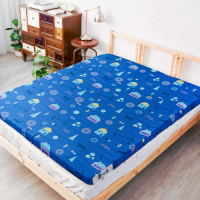 米夢家居-夢想家園-100%精梳純棉5cm床墊換洗布套/床套-雙人5尺(深夢藍)