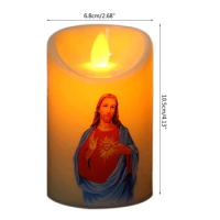 Jesus Christ Candles Lamp Led Tealight Creative Flameless Electronic Candle Light for Home Church Decoration