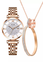 OLEVS [ Further Markdown ] Olevs Crystalline Ladies Bracelet Watch &amp; Bangle Set