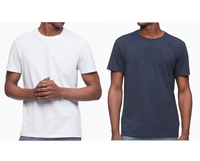Calvin Klein 吸濕排汗衫 T恤 男裝 短袖 短T-Shirt 圓領上衣 C01328 白色/深藍CK(現貨)▶指定Outlet商品5折起☆現貨