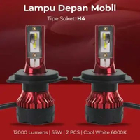 GT Lampu Depan Mobil LED Car Headlight ZES 12000 Lumens 55W H4 - Cahaya Super Terang, Teknologi Chip