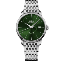 MIDO 美度官方授權 Baroncelli 超薄復刻機械錶-綠/39mm M0274071109100