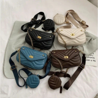 bagstore G2945  TAS SET 2 IN 1 TAS WANITA SELEMPANG IMPORT 1KG MUAT 2PCS