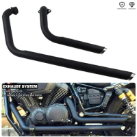 Motorcycle Exhaust Full System Dual Muffler Stainless Steel Slash Cut Silencer Pipe For Yamaha V-Star Bolt XV950 V Star XV 950