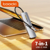 Toocki USB 3.0 HUB Type C To HDMI-Compatible 4K 30Hz 7 in 1 Docking Station PD100W Adapter For Macbook Air Pro iPad Pro Laptop