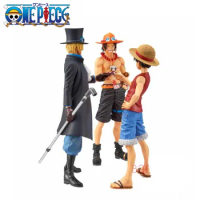 One Piece Anime Figure 20cm Luffy Ace Sabo Brother Figurine Pvc Statue Model Dolls Collectible Room Ornament Children Toys Gifts