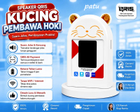 Soundbox QRIS Kucing Hoki Anti Penipuan Notifikasi Real-Time Tanpa Biaya Harian Semua E-Wallet Trans
