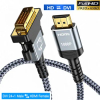 HDMI-compatible to DVI Cable DVI-D 24+1 Adapter Cables HD 1080P for HD TV LCD DVD XBOX Male to Male DVI to HDMI-compatible Cable