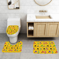 -SJT Custom Rubber Ducky 3 Piece Bathroom Rugs Set Non Slip Cartoon Animal Pets Toilet Bath Mat Sets
