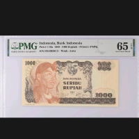 koleksi uang kuno grading PMG 1000 sudirman tahun 1968 score 65EPQ tanpa catatan