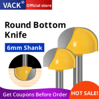 VACK 6mm Shank Round Ball Nose Wood Cuter Cove Milling End Mill Radius Core Box Solid Carbide Router Bit CNC Tools 3.175mm 25mm