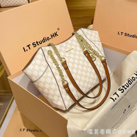 香港專柜MK托特包女2024新款包包夏季真皮百搭大容量鏈條單肩大包 交換禮物