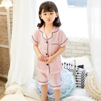 Full Sleeve Silk Pajamas for Girls Children Sleepwear Pijamas Girls Teenage Boys Satin Pajama Sets Night Suits for Kids