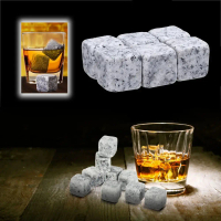 DesignerParad2 6PCS Minuman Granit Whiskey Stones Semulajadi Penyejuk Wain Menghisap Ice Cube Akseso