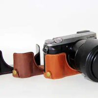 New PU Leather Camera Bottom Case Half Bag Cover For Panasonic GX85 GX80 GX 85 GX 80