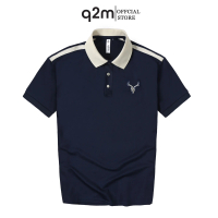 Áo Phông Polo thương hiệu q2m , Màu Xanh Than Thêu Huơu mã q2m.088