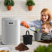 Upgraded Electric Composter for Kitchen, Smart Countertop Composter Indoor Odorless with UV lamp and Replaceable Carbon Filter