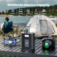 USAMS Power Station 130W Solar Generator 80000mAh Portable Power Bank For Home Emergency Lighting Car Laptops Travel Fishing
