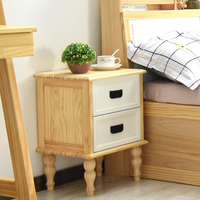 床頭櫃整裝床邊小櫃子儲物櫃簡約現代臥室收納實木小櫃子全實木  城市玩家