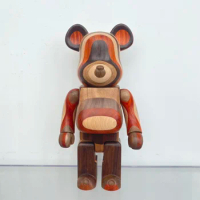 400% Bearbrick Karimoku x Fragment Carved Polygon Horizon Wooden BE@RBRIC Handmade natural wood collectible toy doll wooden bear