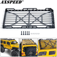 AXSPEED Stainless Steel Roof Rack Luggage Carrier with Plastic Storage Box for 1/24 Axial SCX24 AXI00002 RC Crawler Car Parts