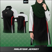 Baju Malaysia XP Tembikai Edition Jersi Material Lycra 280 GSM Hitam Hijau L Tracksuit Islamik Kelua