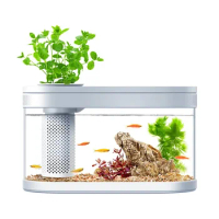 Original Geometry Fish Tank Aquaponics Ecosystem Small Water Garden Ecological Fish Tank Aquarium Transparent Aquarium