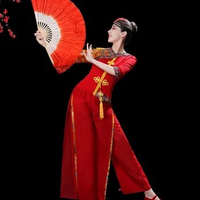 Yangge costume performance suit new adult fan dance square dance waist drum age reducing and slimming set for women CUSTOM