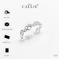N220 - Nhẫn bạc Callie Silver trái tim nối nhau free size