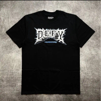 Tshirt DEFY - HARDCORE EXCLUSIVELY SHOW RELEASE Cottom Combed 24s Hitam Tebal baju distro kain katun