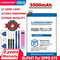 LOSONCOER 3500mAh BLP647 Battery For OPPO A79 Mobile Phone Battery +Free tools