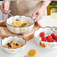 空氣炸鍋專用碗陶瓷碗可愛水果沙拉飯碗日式家用餐具微波爐烤箱碗