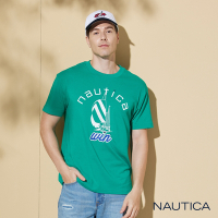 NAUTICA x Eddie Win 聯名款 男裝帆船圖騰短袖T恤-綠