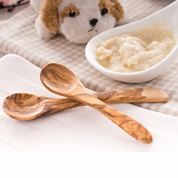 橄欖木兒童湯匙 木頭 環保 餐具【六甲媽咪】