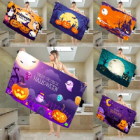 Halloween All Hallows' Eve Towel Quick Drying Pure Cotton Polyester Thick Bath Children Adults Sport