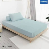 CALIFORNIA Sprei Set Fitted Polos Embos Motif Ukuran Single Full 120x200 Sprei No 3 New Produk Smurf